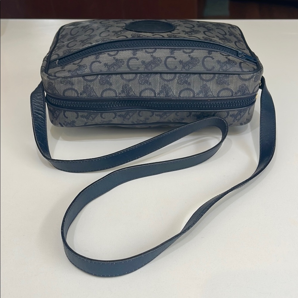 Rare Authentic Celine CC Logo Navy Vintage Shoulder Bag - Picture 4 of 16